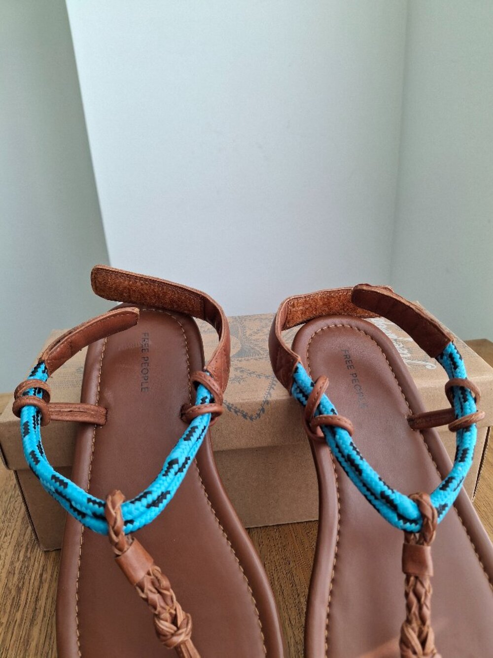 (New) Free‎ People – Island Hopping Wrap Leather Sandals (Luggage) – Women's 7.5 - Picture 10 of 16